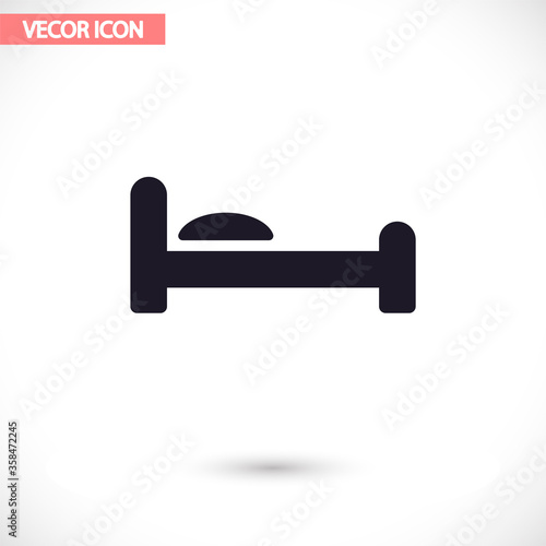 Bed vector icon , lorem ipsum Flat design