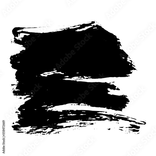 Ink black blot Abstract stain. Isolate on a white background