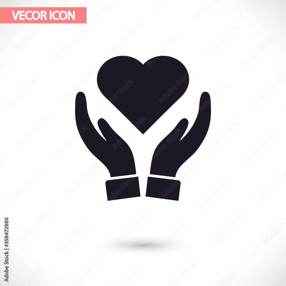 Heart in hand icon vector , lorem ipsum Flat design Heart in hand icon vector , lorem ipsum Flat design