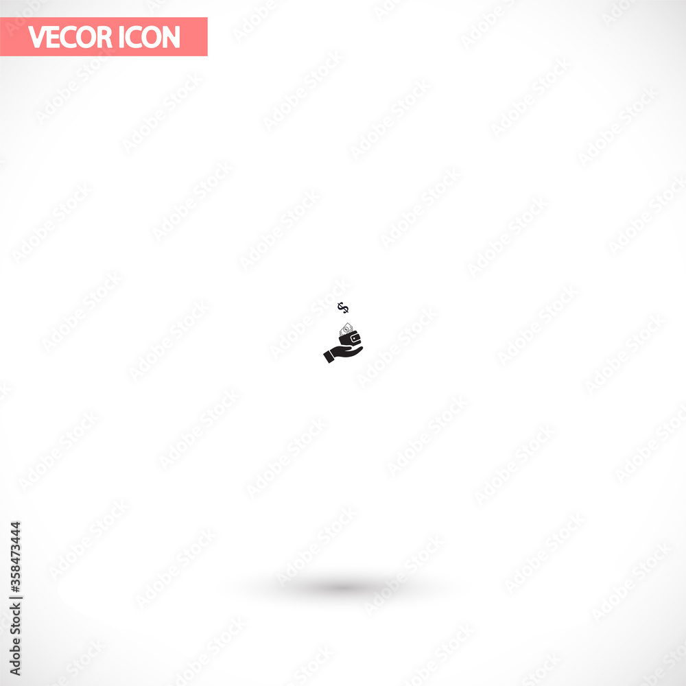 purse in hand icon , lorem ipsum Flat design purse in hand icon , lorem ipsum Flat design