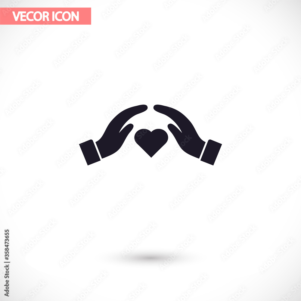 heart in hand icon , lorem ipsum Flat design heart in hand icon , lorem ipsum Flat design