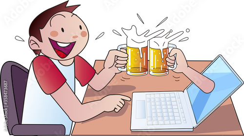 自宅でオンライン飲み会