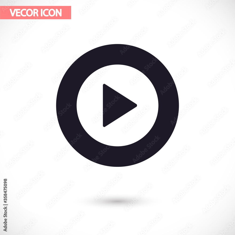 Play vector icon , lorem ipsum Flat design Play vector icon , lorem ipsum Flat design