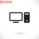 Computer  vector icon , lorem ipsum Flat design