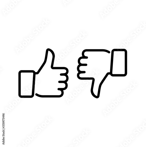 Thumps up and down, vector icon.