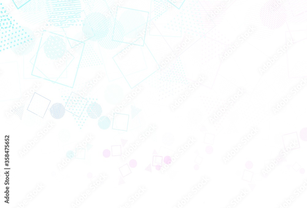 Light Pink, Blue vector texture with poly style with circles, cubes.