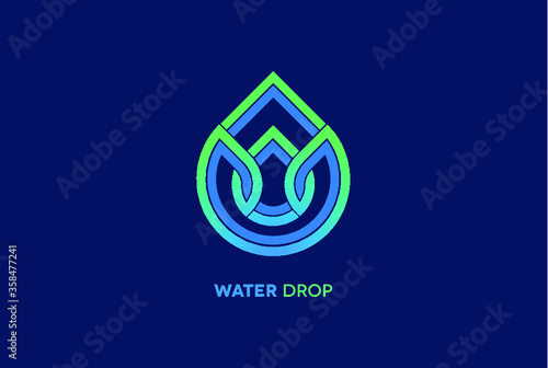 Water drop leaf Logo design vector. Nature elements.