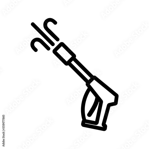 appliance pressure washer gun with water flow icon vector. appliance pressure washer gun with water flow sign. isolated contour symbol illustration