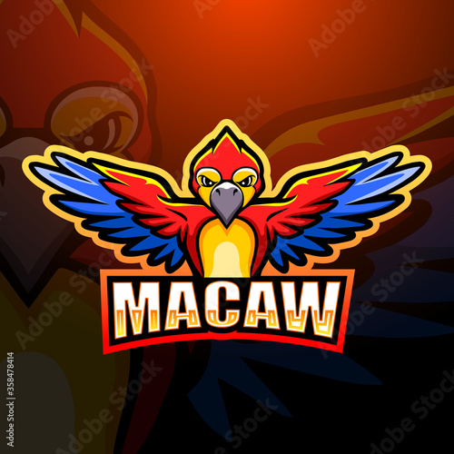 Macaw mascot esport logo design