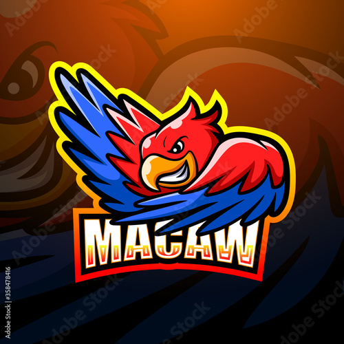 Macaw mascot esport logo design