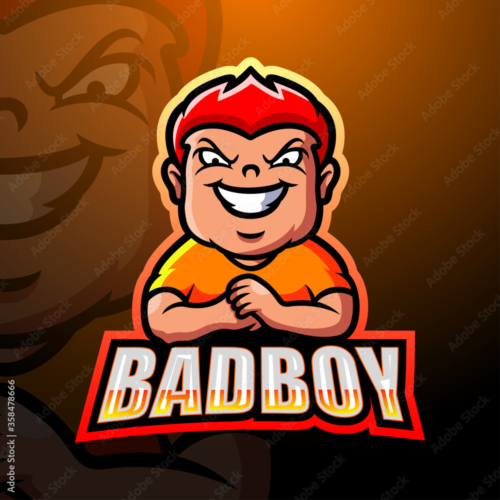 Bad boy mascot esport logo design