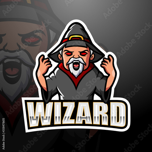 Wizard mascot esport logo design