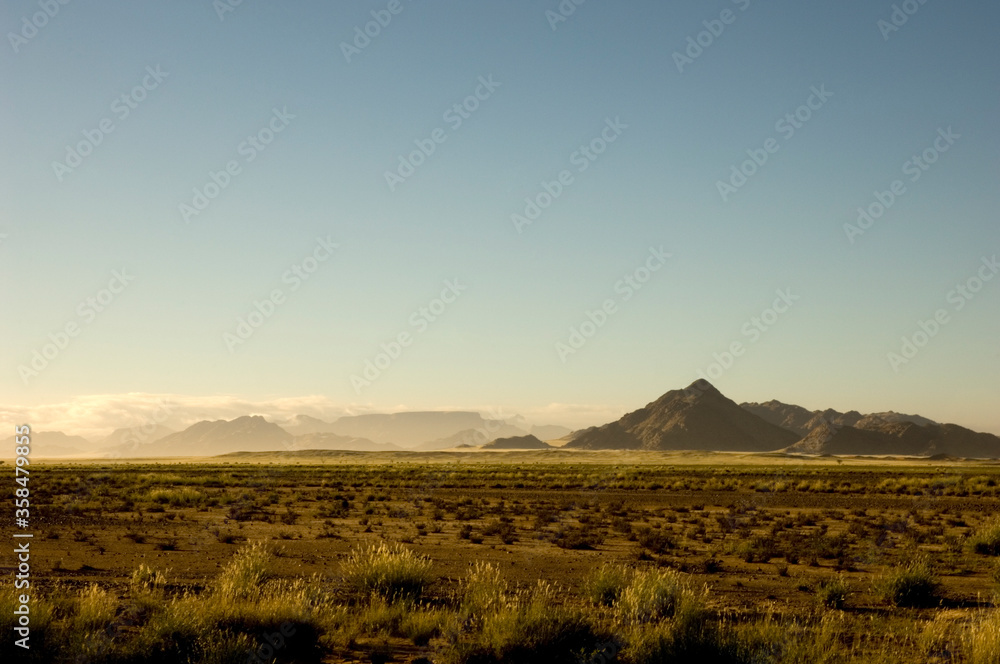 morning light at namibian desert