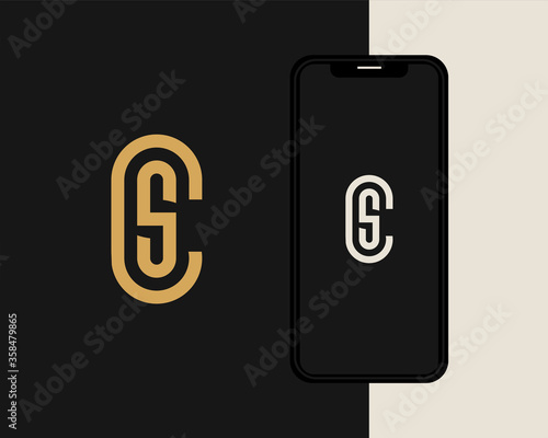 Letter C S logo design. creative minimal monochrome monogram symbol. Universal elegant vector emblem. Premium business logotype. Graphic alphabet symbol for corporate identity