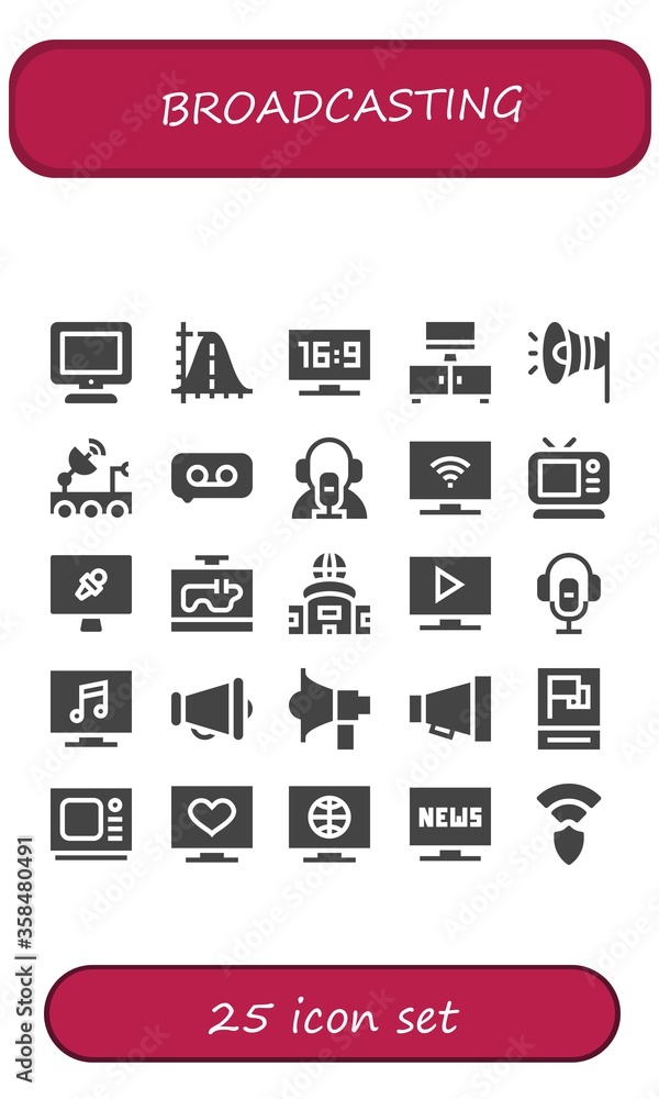 broadcasting icon set broadcasting icon set