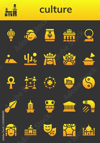 Photography Modern Simple Set of culture Vector filled Icons