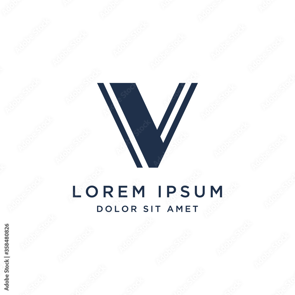 Initial V letter logo design template
