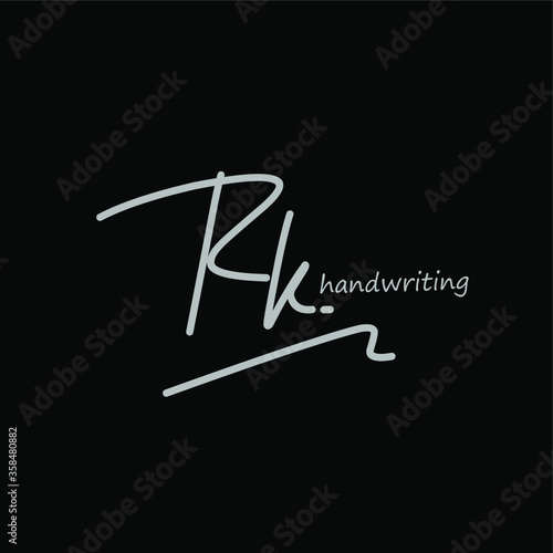 Rk Initial handwriting logo vector