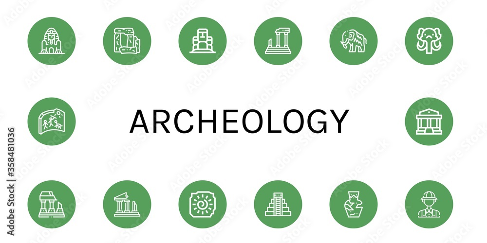 archeology icon set