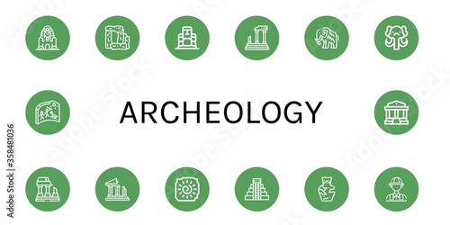 archeology icon set