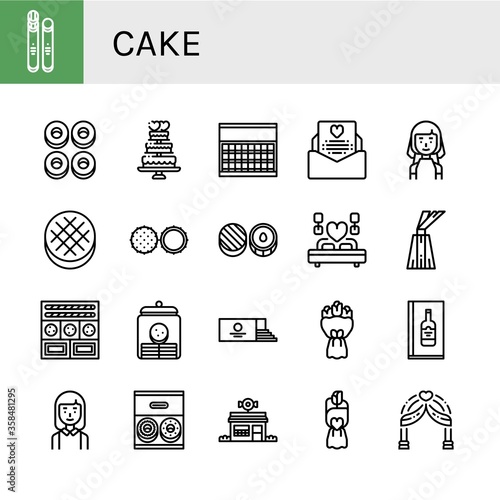 cake simple icons set