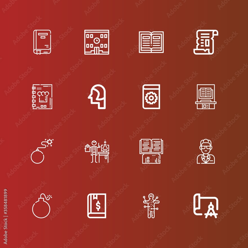 Editable 16 book icons for web and mobile Editable 16 book icons for web and mobile