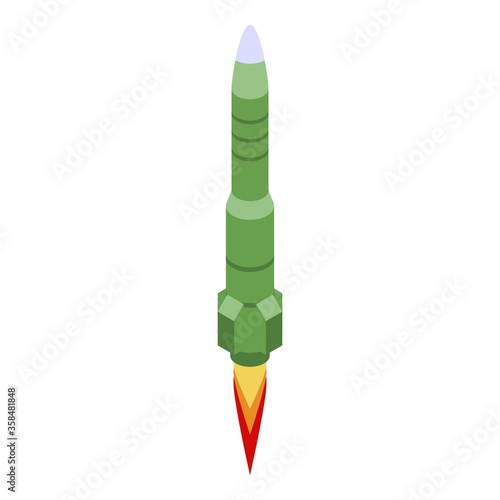 Fly missile icon. Isometric of fly missile vector icon for web design isolated on white background