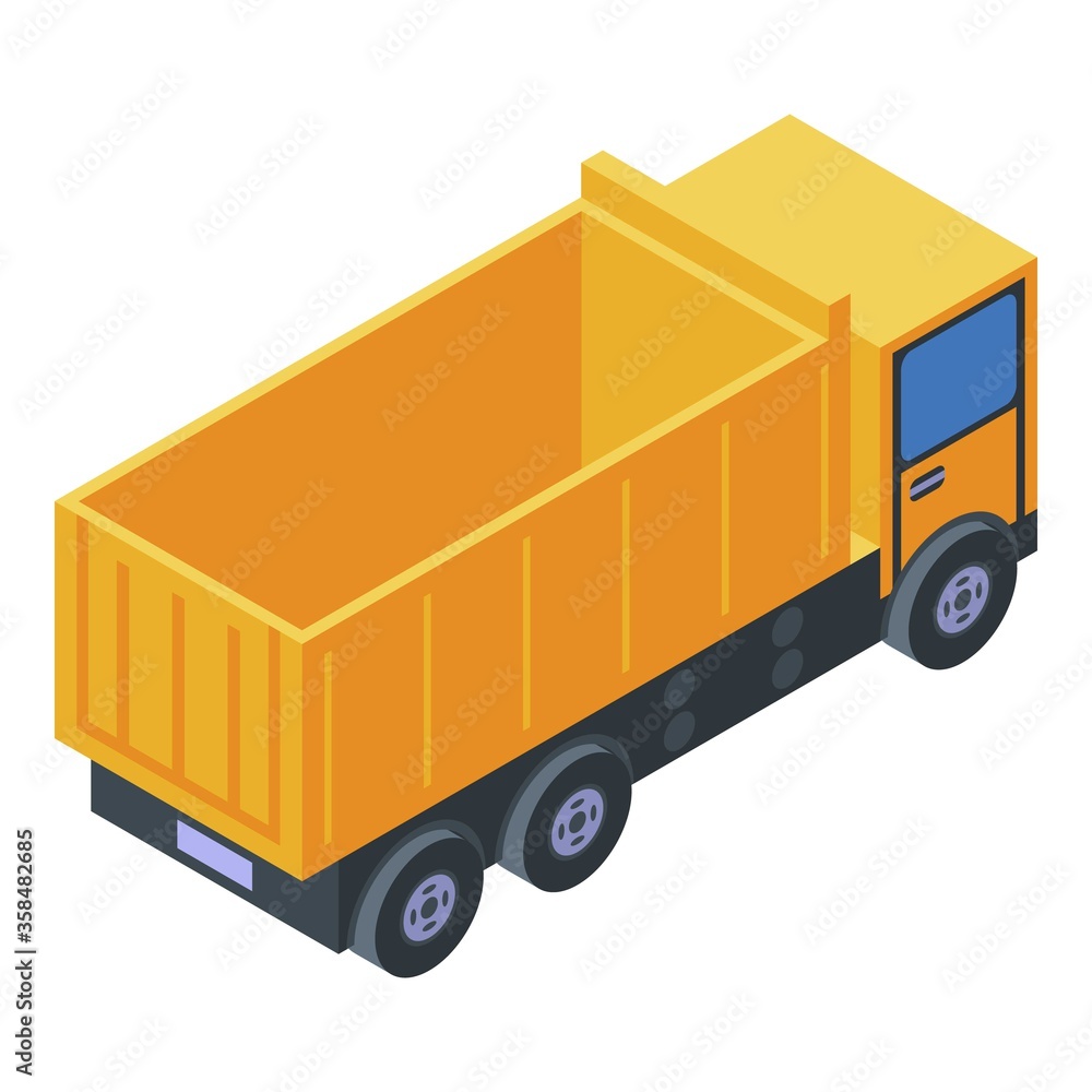 Truck icon. Isometric of truck vector icon for web design isolated on white background Truck icon. Isometric of truck vector icon for web design isolated on white background