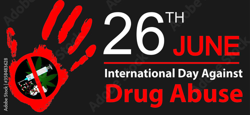international day against drug abuse banner vector