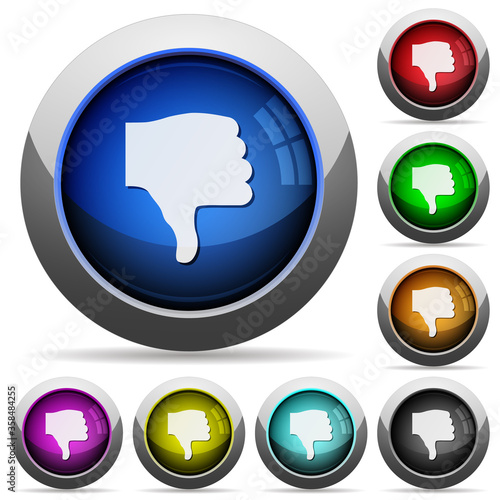 Thumbs down round glossy buttons