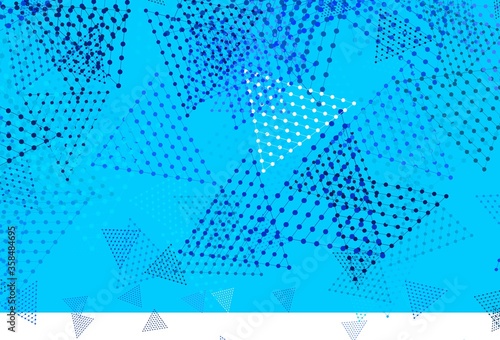 Light BLUE vector pattern with polygonal style with circles.