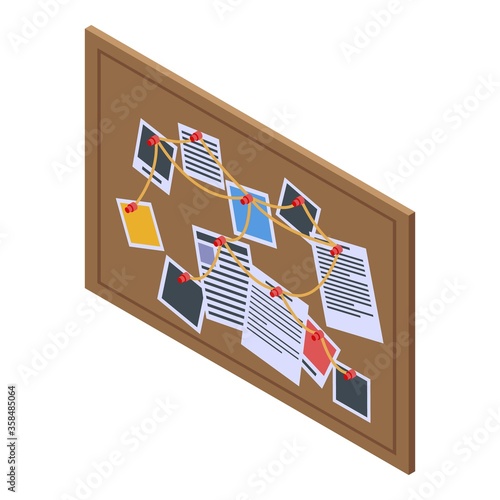 Investigator board icon. Isometric of investigator board vector icon for web design isolated on white background