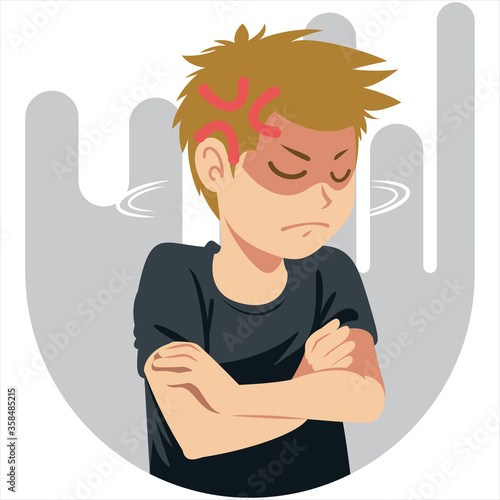 Young handsome man wearing casual t-shirt white background shouting angry and mad raising fist frustrated and furious. Vector illustration.