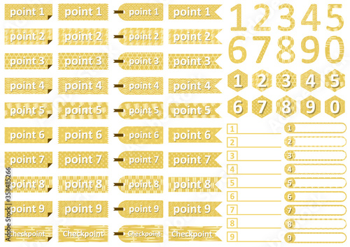 Japanese pattern icon set of simple numbers