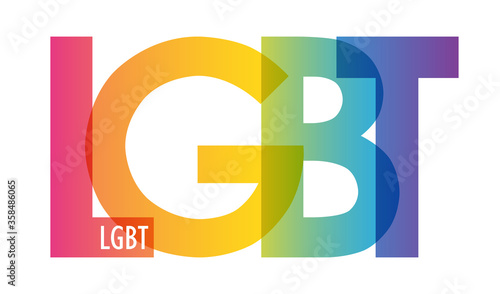 LGBT vector rainbow-colored typography banner