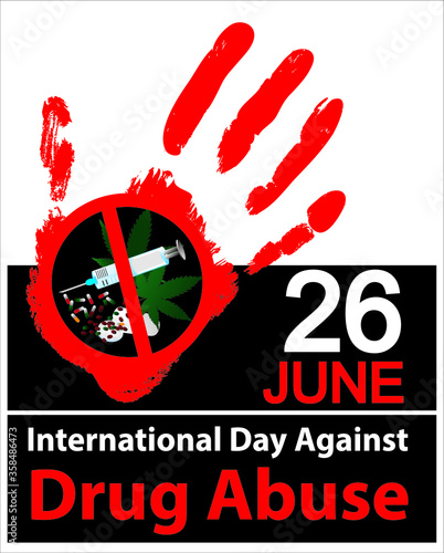 Vector Illustration of International Day against DRUG ABUSE and illicit trafficking