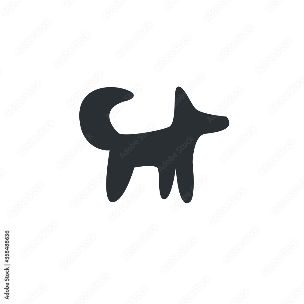 A simple picture of a dog or fox. Minimalistic style. A simple picture of a dog or fox. Minimalistic style.