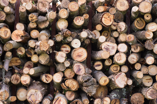 stack of firewood close up
