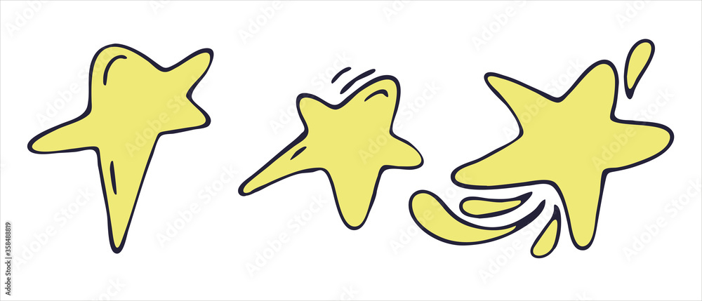 cute cartoon vector star with purple outline, vector elements set cute cartoon vector star with purple outline, vector elements set