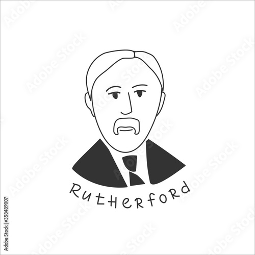 Obraz na płótnie Linear portrait of the scientist Rutherford.