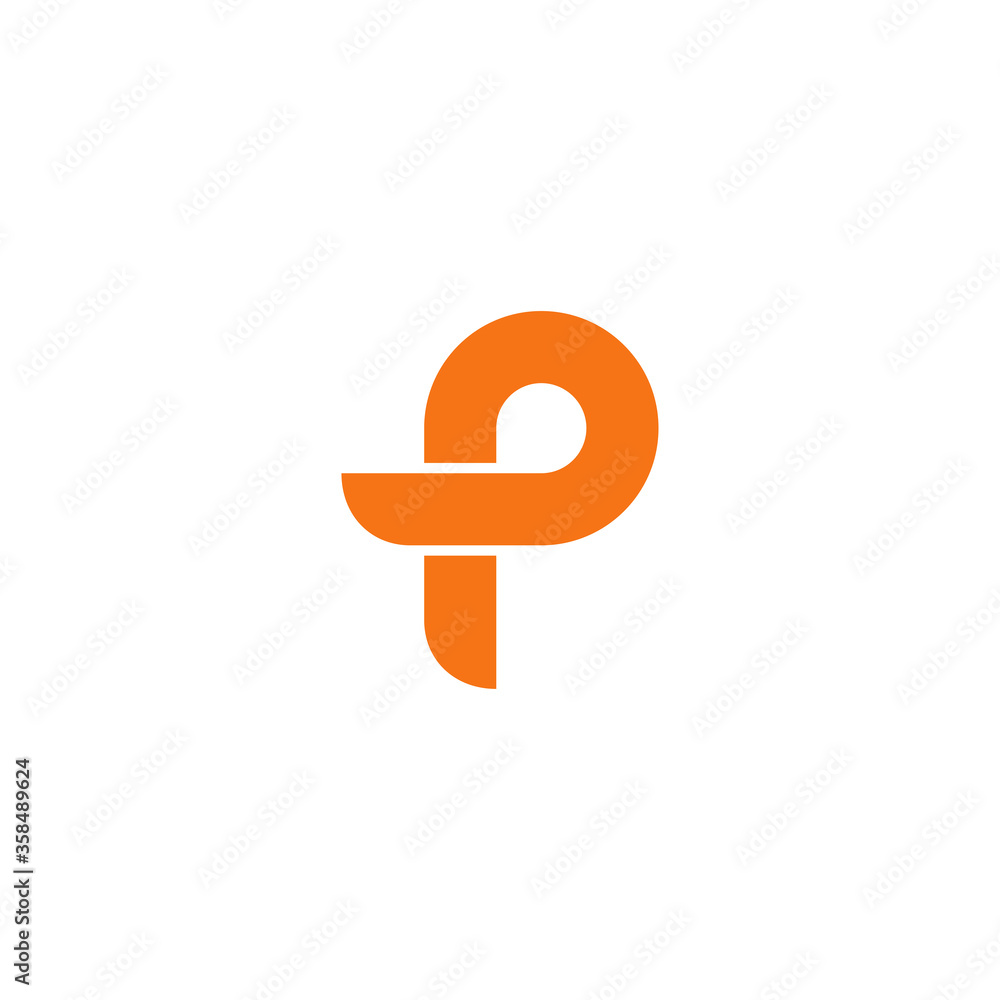 initial letter P logo, line art style design template initial letter P logo, line art style design template