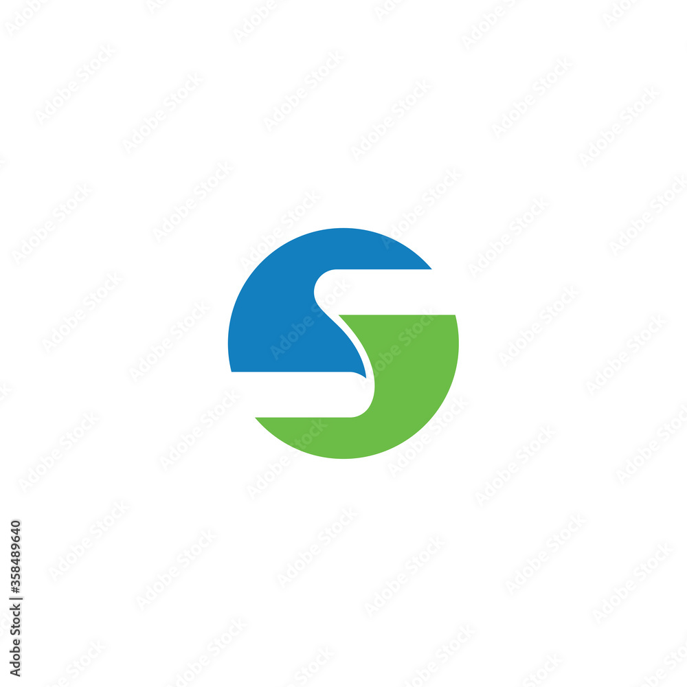 initial letter S logo in circle design template initial letter S logo in circle design template