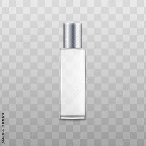 Perfume fragrance bottle realistic vector illustration isolated on transparent.
