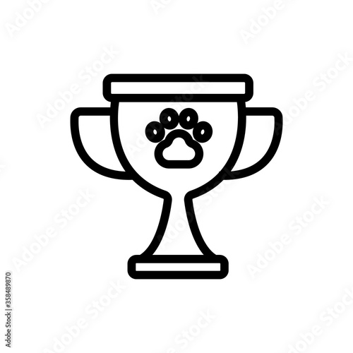 dog training cup trophy icon vector. dog training cup trophy sign. isolated contour symbol illustration