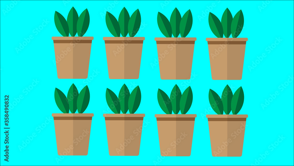 Illustration of flat design ofbpotted with plants inside. Graphic design Illustration of flat design ofbpotted with plants inside. Graphic design