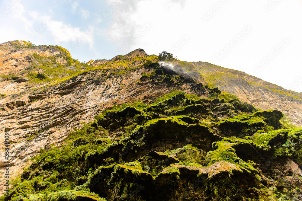 Rock formations similar to a fair tree, Sumidero Canyon National Park, Chipas, Mexico. Rock formations similar to a fair tree, Sumidero Canyon National Park, Chipas, Mexico.
