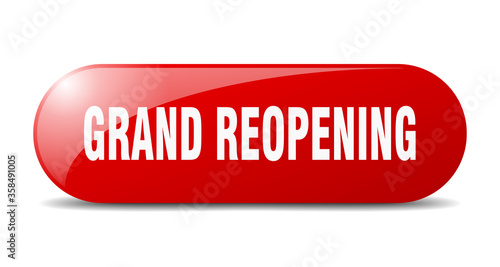 grand reopening button. grand reopening sign. key. push button.
