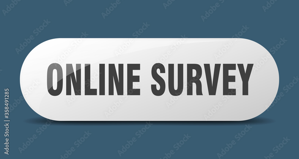 online survey button. online survey sign. key. push button.