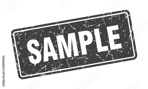 sample stamp. sample vintage gray label. Sign