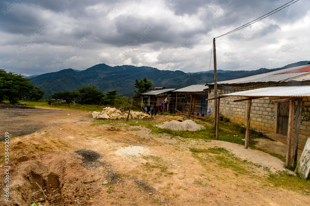 House in a One of the maya villages in Chiapas state of Mexico.